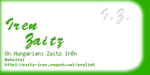 iren zaitz business card